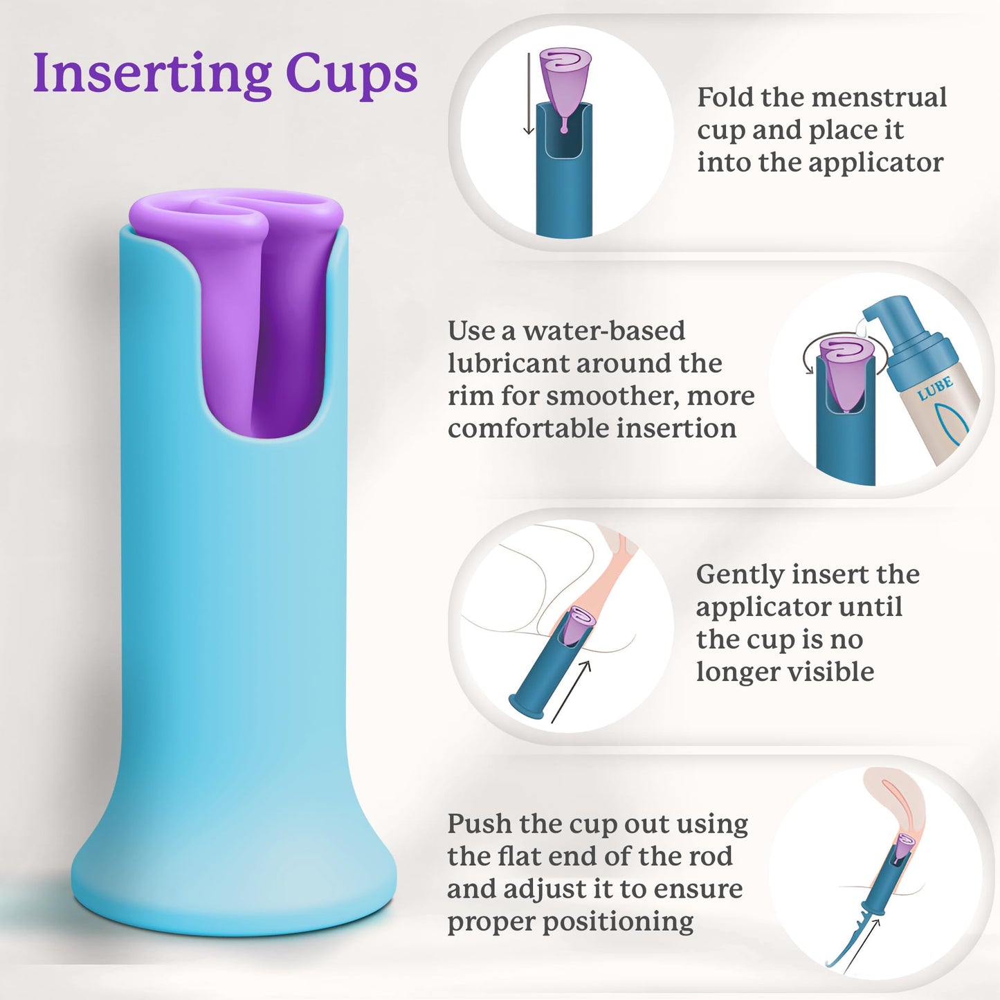 EcoBlossom Complete Menstrual Cup Kit – All-In-One Reusable Cups, Lube, Cleaner, Holder & Applicator