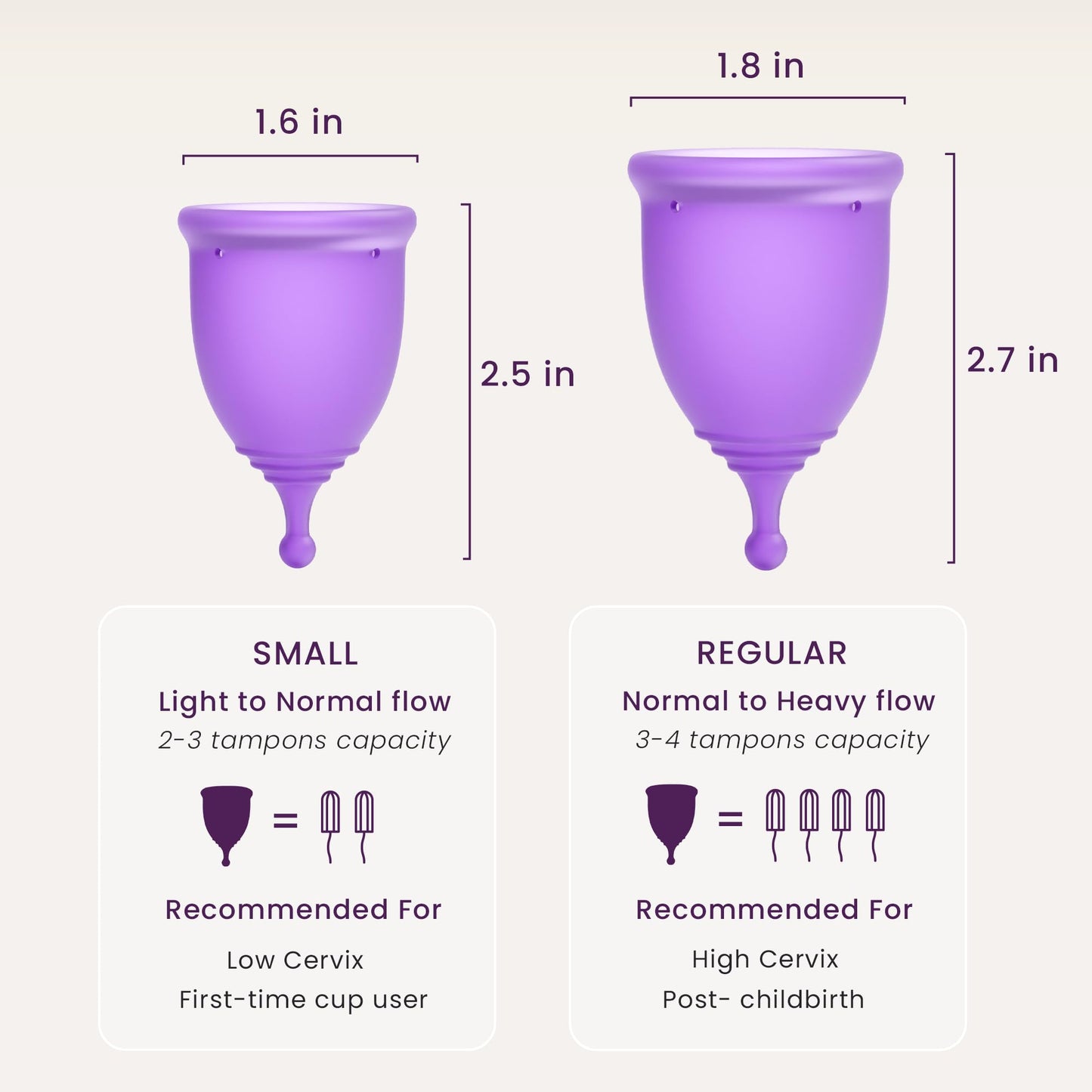 EcoBlossom Reusable Menstrual Cup Set | Medical-Grade Silicone, 2 Small Cups, 12-Hour Leak-Proof Comfort
