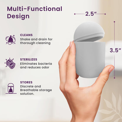EcoBlossom Menstrual Cup Case & Sterilizer – Reusable Silicone, Microwave Steamer