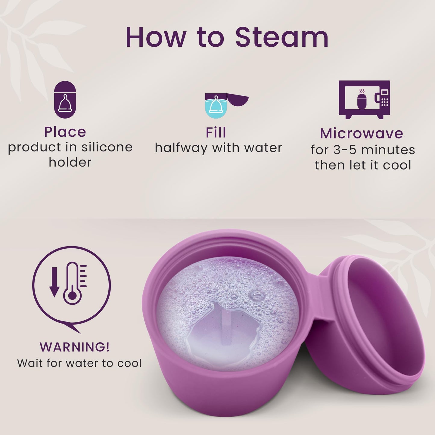 EcoBlossom Reusable Menstrual Cup & Case — Medical-Grade Silicone, 12-Hour Leak-Proof, Pack of 2 (Small & Large, Gray)