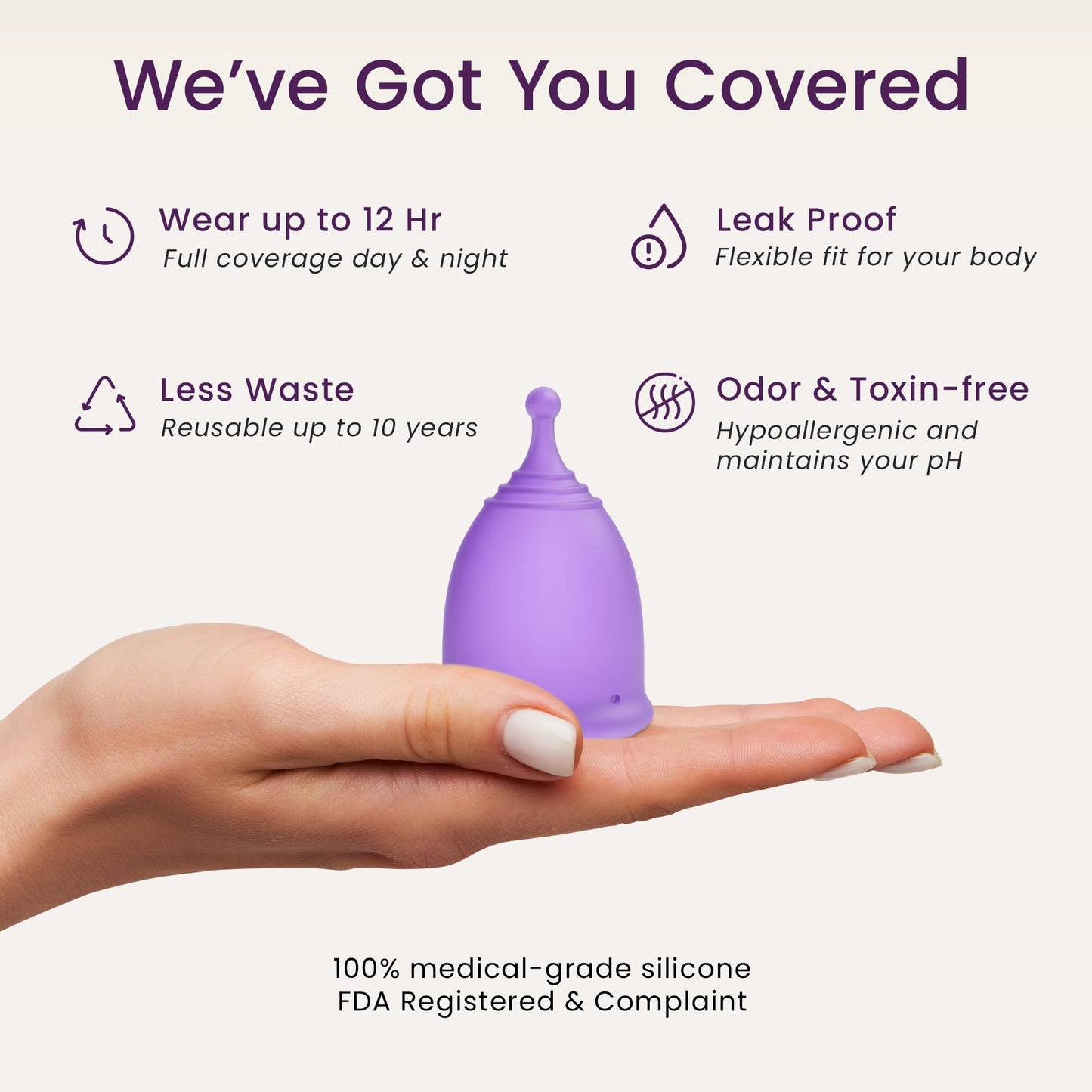 EcoBlossom Reusable Menstrual Cup Set | Medical-Grade Silicone, 2 Small Cups, 12-Hour Leak-Proof Comfort