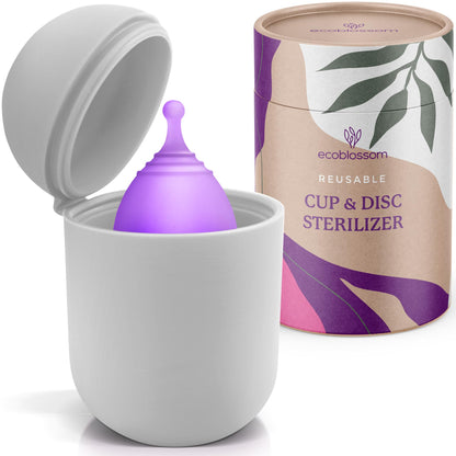 EcoBlossom Menstrual Cup Case & Sterilizer – Reusable Silicone, Microwave Steamer