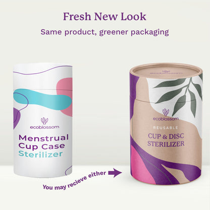 EcoBlossom Menstrual Cup Case & Sterilizer – Portable Silicone Holder (Cyan)