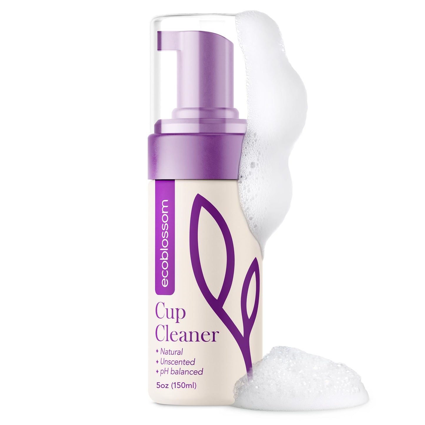 EcoBlossom Menstrual Cup Cleaner – Unscented Foaming Sterilizer for Silicone Cups (5 oz)