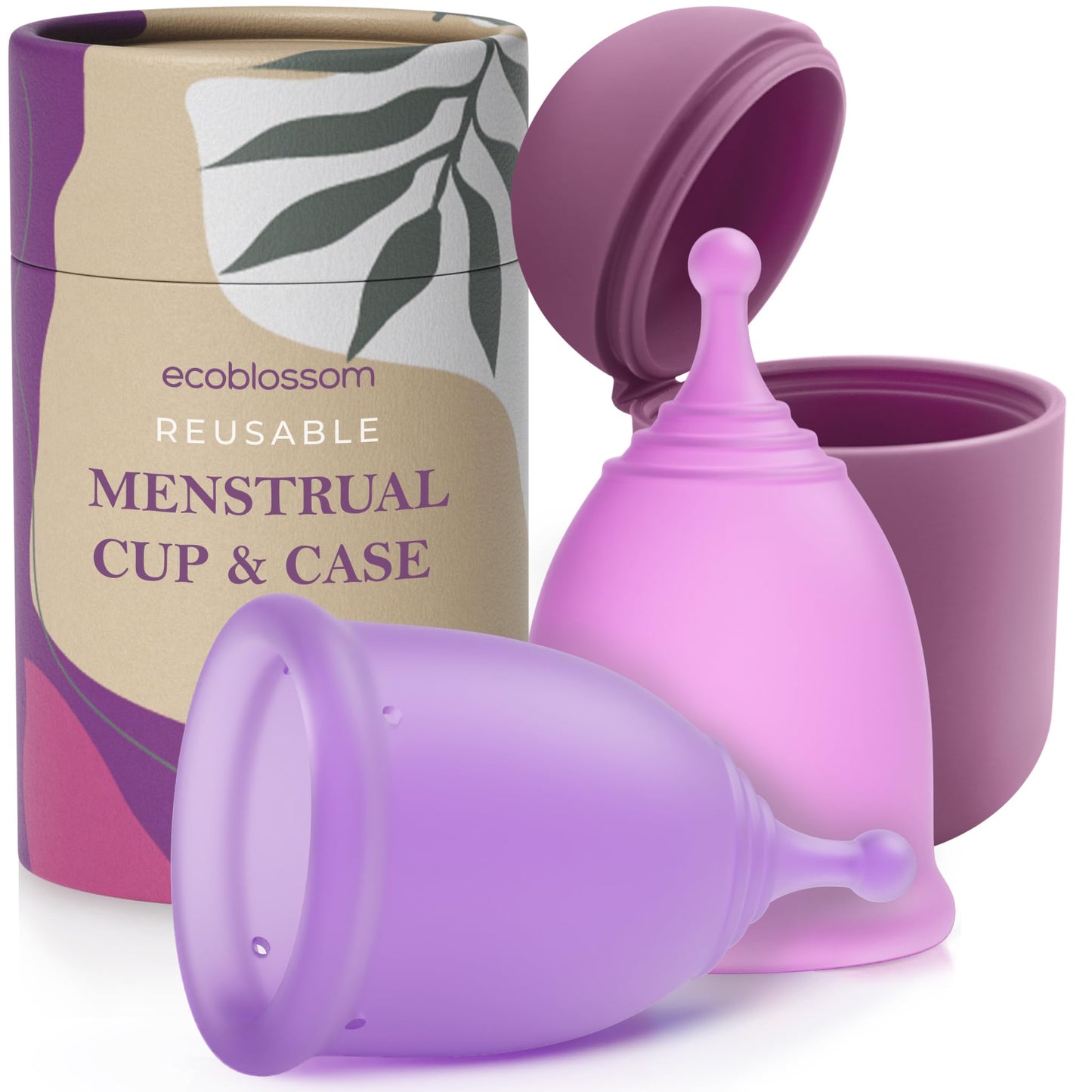 EcoBlossom Reusable Menstrual Cup & Case – Medical-Grade Silicone, 12-Hour Leak-Proof Comfort (Small Pack of 2)