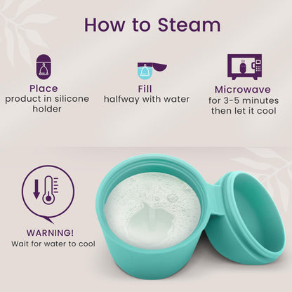 EcoBlossom Menstrual Cup Case & Sterilizer – Portable Silicone Holder (Cyan)