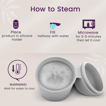 EcoBlossom Menstrual Cup Case & Sterilizer – Reusable Silicone, Microwave Steamer