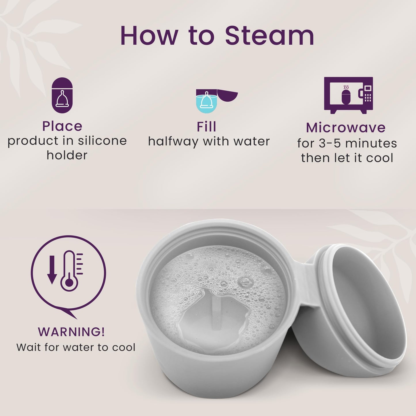 EcoBlossom Menstrual Cup Case & Sterilizer – Reusable Silicone, Microwave Steamer