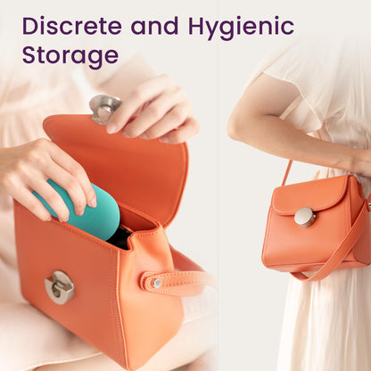 EcoBlossom Menstrual Cup Case & Sterilizer – Portable Silicone Holder (Cyan)