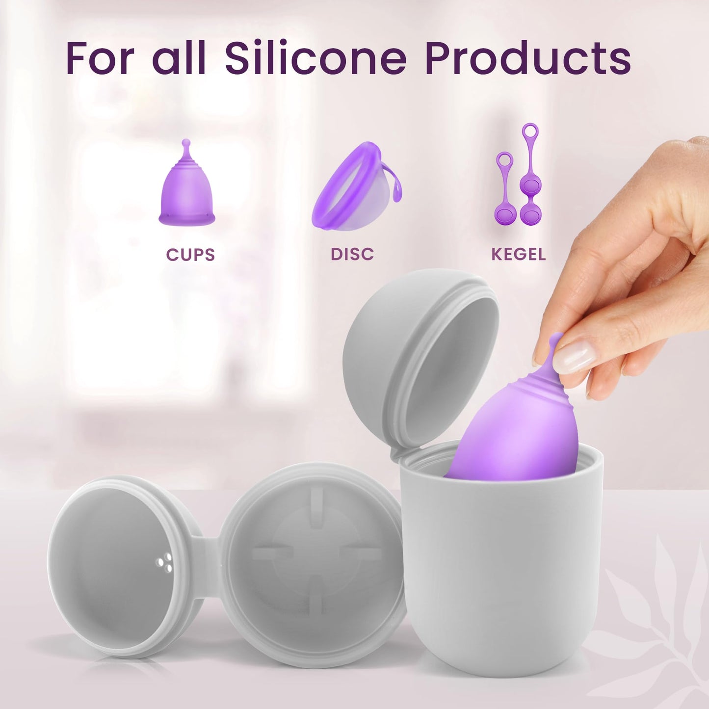 EcoBlossom Menstrual Cup Case & Sterilizer – Reusable Silicone, Microwave Steamer