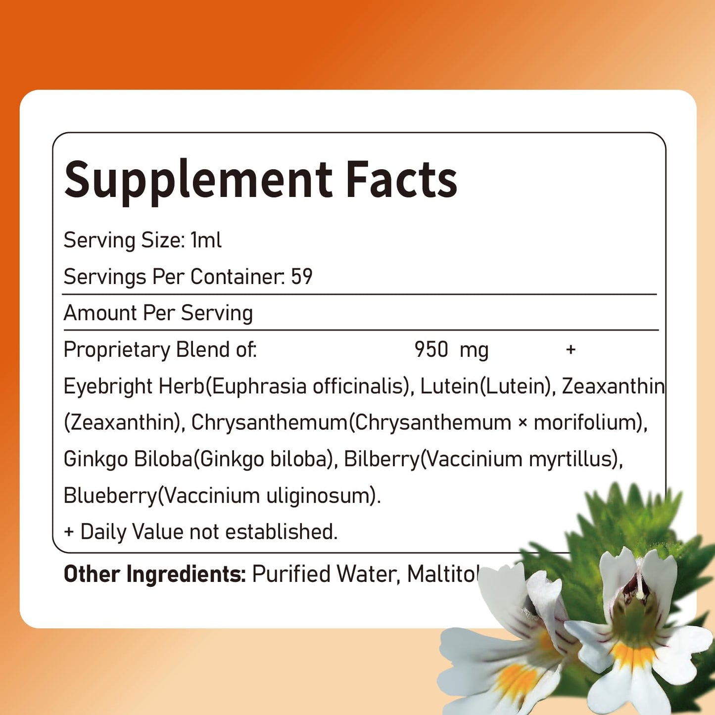 ECOLINIA Eye Health Drops with Eyebright - Vision Support, 2 oz