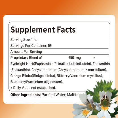 ECOLINIA Eye Health Drops with Eyebright - Vision Support, 2 oz