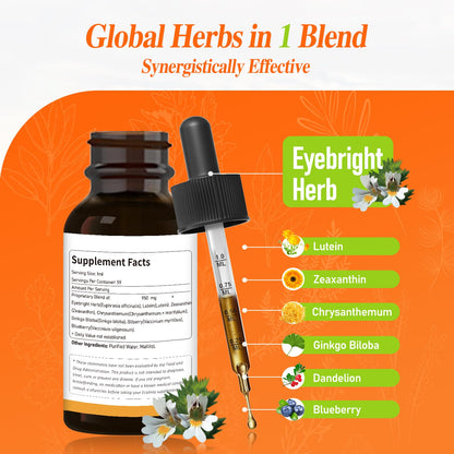 ECOLINIA Eye Health Drops with Eyebright - Vision Support, 2 oz