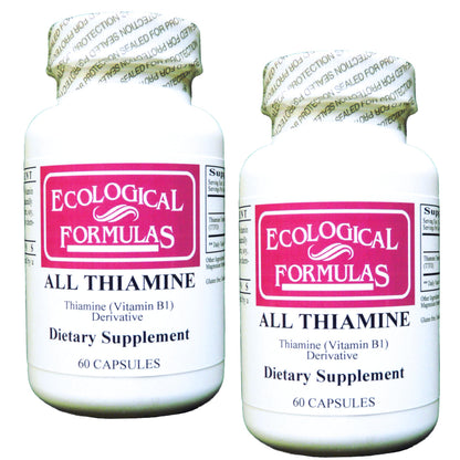 Ecological Formulas All Thiamine Vitamin B1 50 mg – 2 x 60 Capsules