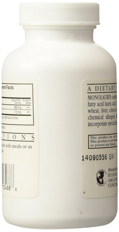 Ecological Formulas Monolaurin 600mg - 90 Capsules