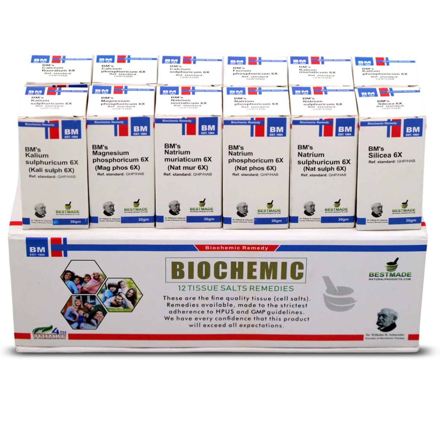 Economy Pack Tissue Cell Salts Kit – 12 Remedies with Chart | Immune Support