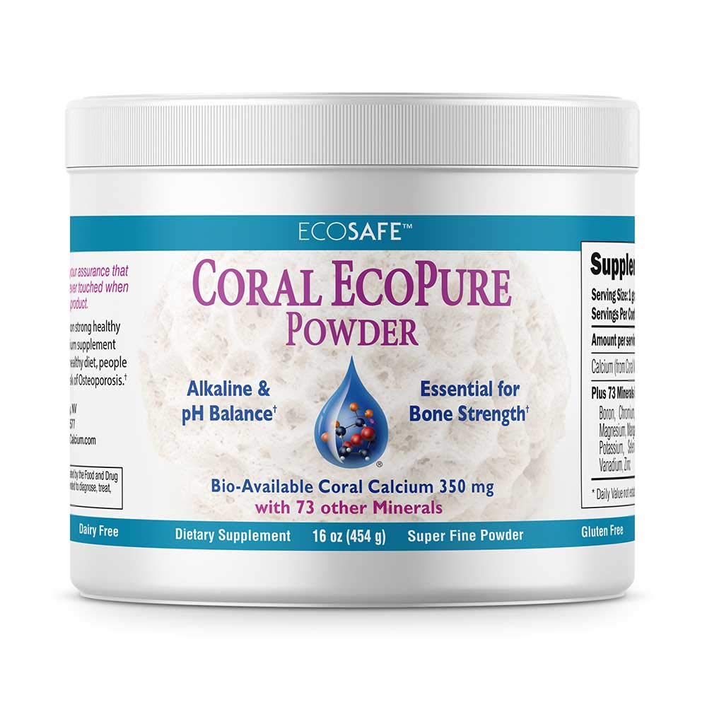 EcoPure Coral Calcium Powder with Trace Minerals – 16 oz