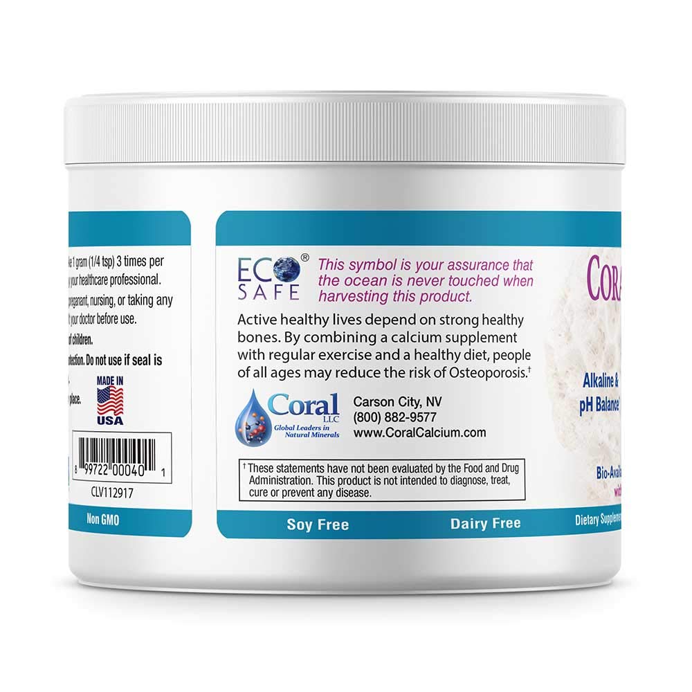 EcoPure Coral Calcium Powder with Trace Minerals – 16 oz
