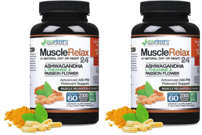ecostream Naturals Relaxant – 2300 mg Day/Night Capsules with Valerian, Passion Flower, Magnesium (2-Pack) BritishVita | Premium UK Vitamins & Wellness Supplements