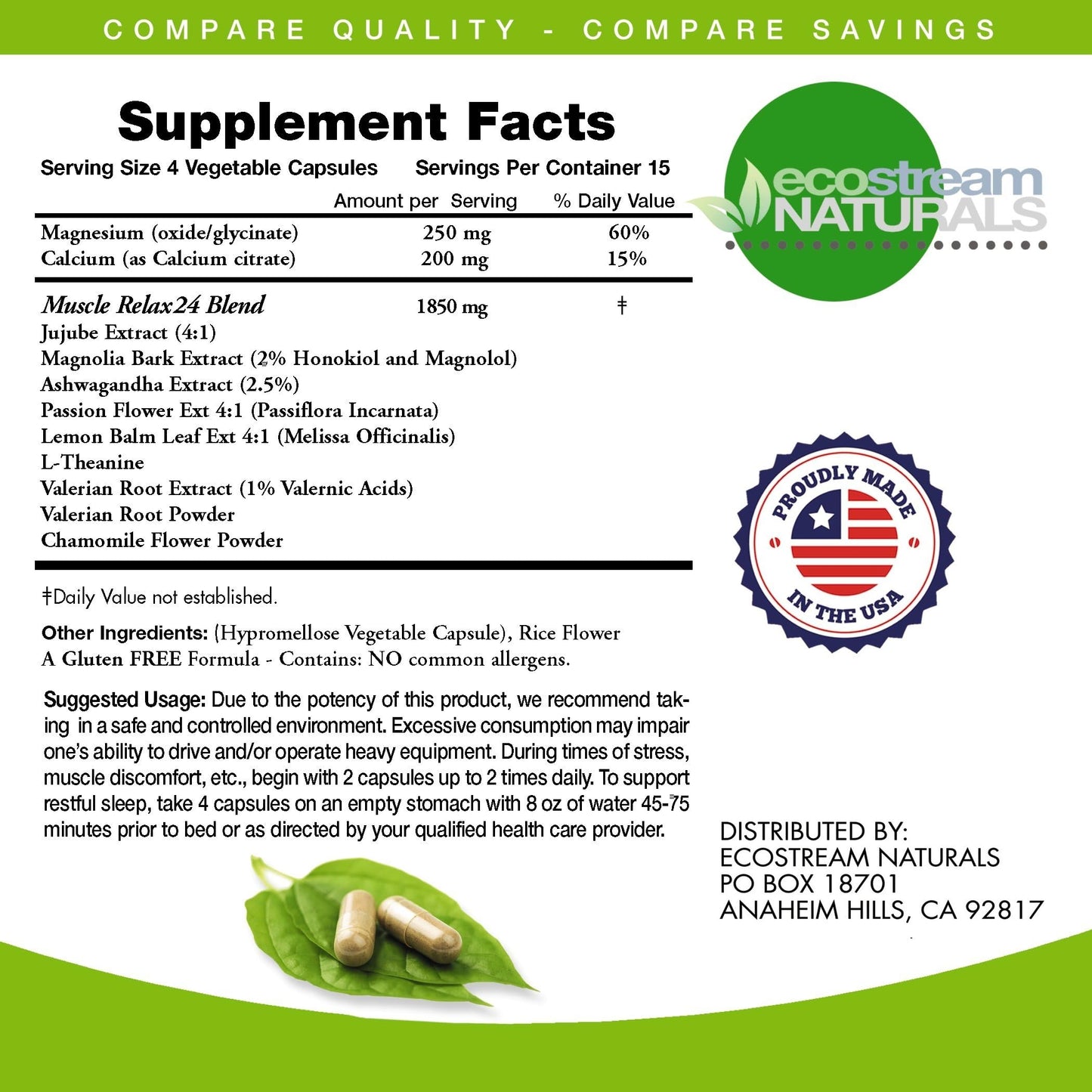 ecostream Naturals Relaxant | 2,300 mg Day/Night Capsules