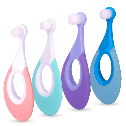 Ecovona Baby & Toddler Toothbrush 0-2 | Extra Soft Bristles | BPA-Free | 4-Pack