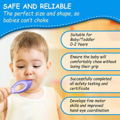 Ecovona Baby & Toddler Toothbrush 0-2 | Extra Soft Bristles | BPA-Free | 4-Pack