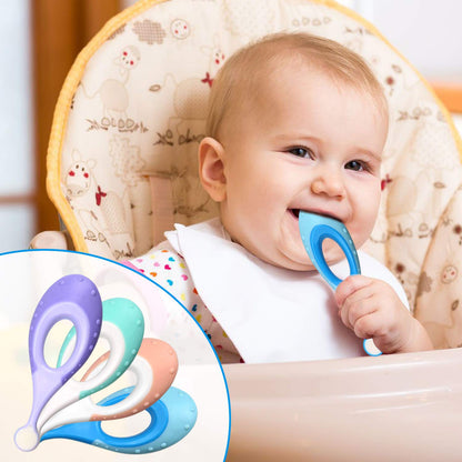Ecovona Baby & Toddler Toothbrush 0-2 | Extra Soft Bristles | BPA-Free | 4-Pack