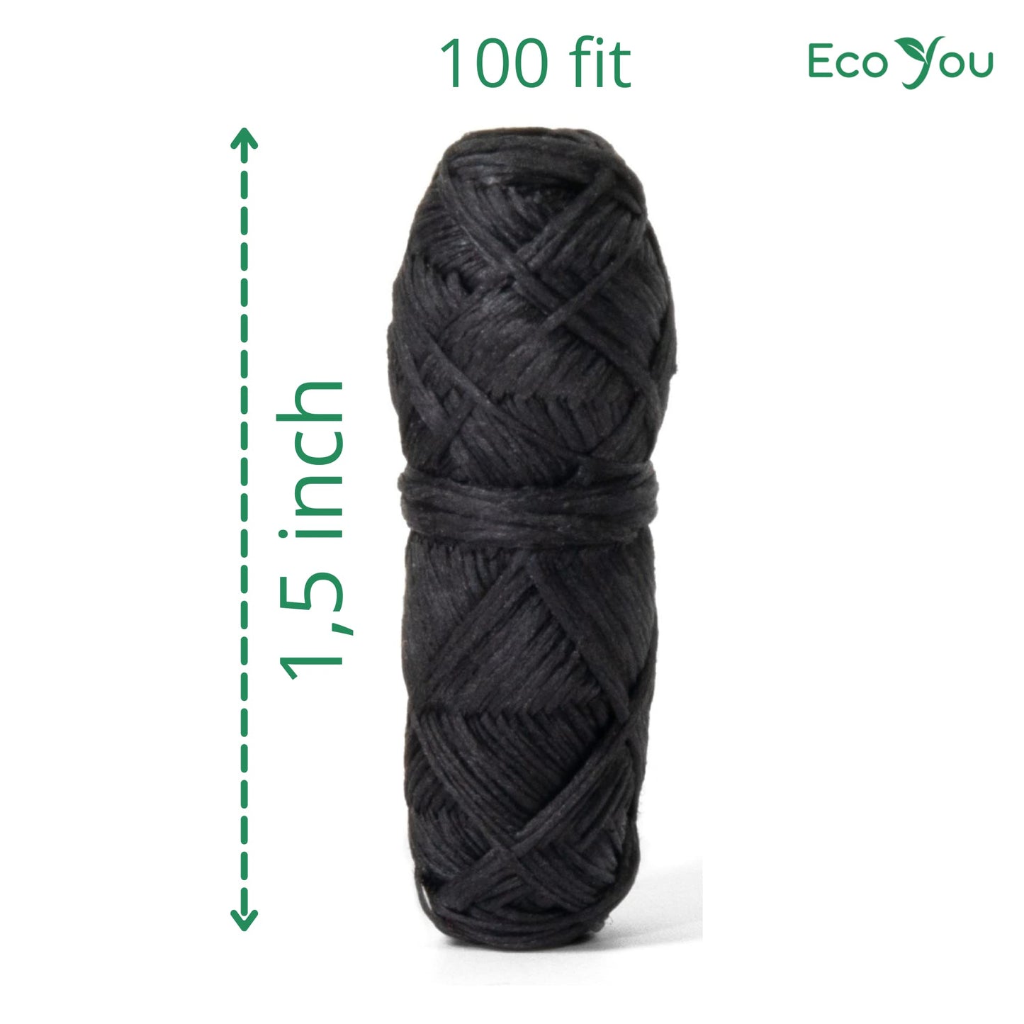 EcoYou Bamboo Charcoal Dental Floss - Mint & Candelilla Wax - Vegan & Biodegradable (2 Refills Pack)