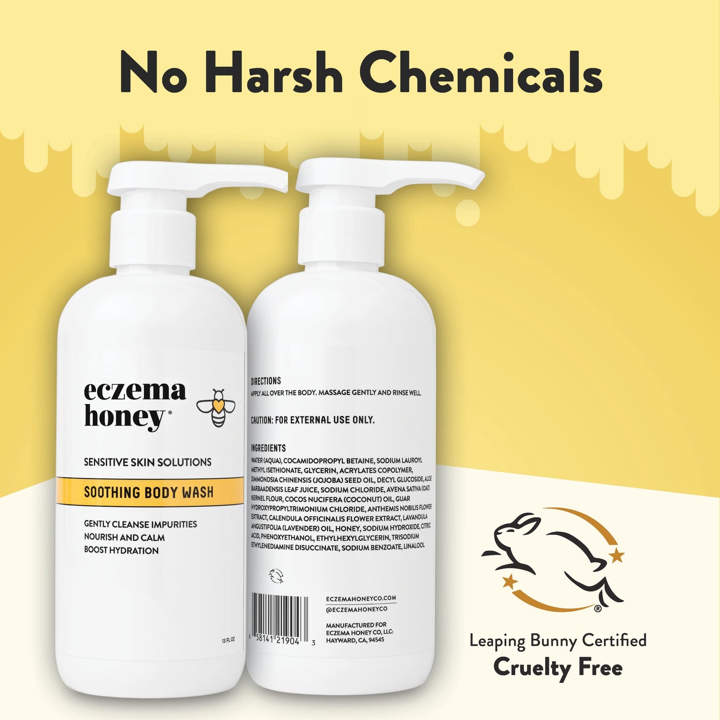 ECZEMA HONEY Soothing Body Wash — Gentle Eczema & Sensitive Skin Shower Gel (13 Oz)