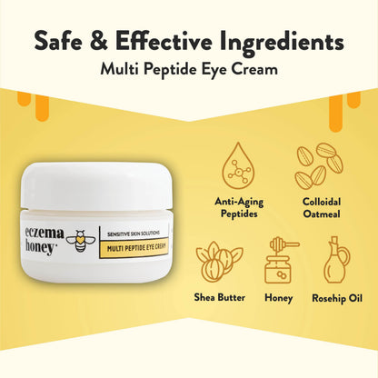 ECZEMA HONEY Multi Peptide Eye Cream — Anti-Aging Eye Care for Dark Circles & Puffiness (0.5 oz)