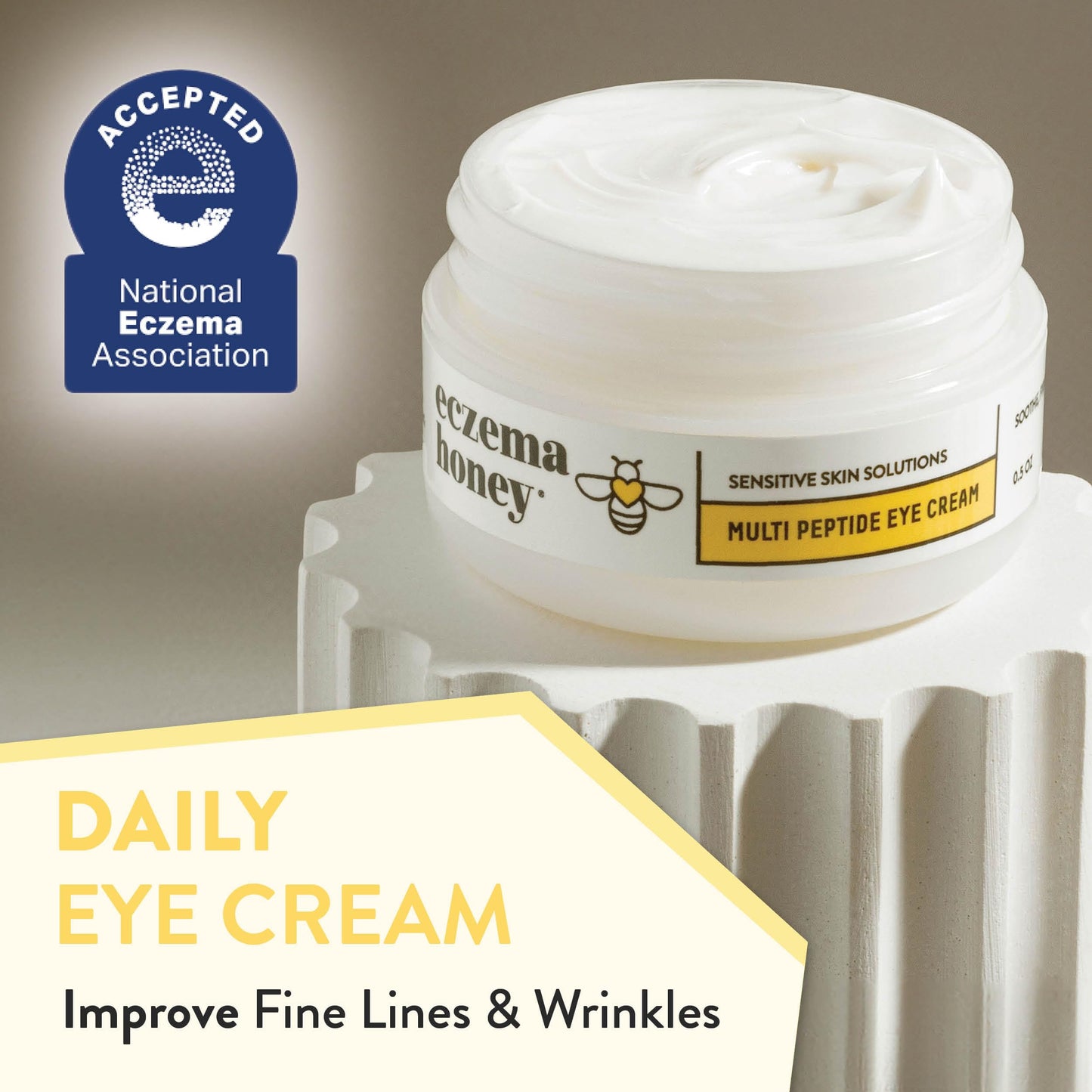 ECZEMA HONEY Multi Peptide Eye Cream — Anti-Aging Eye Care for Dark Circles & Puffiness (0.5 oz)