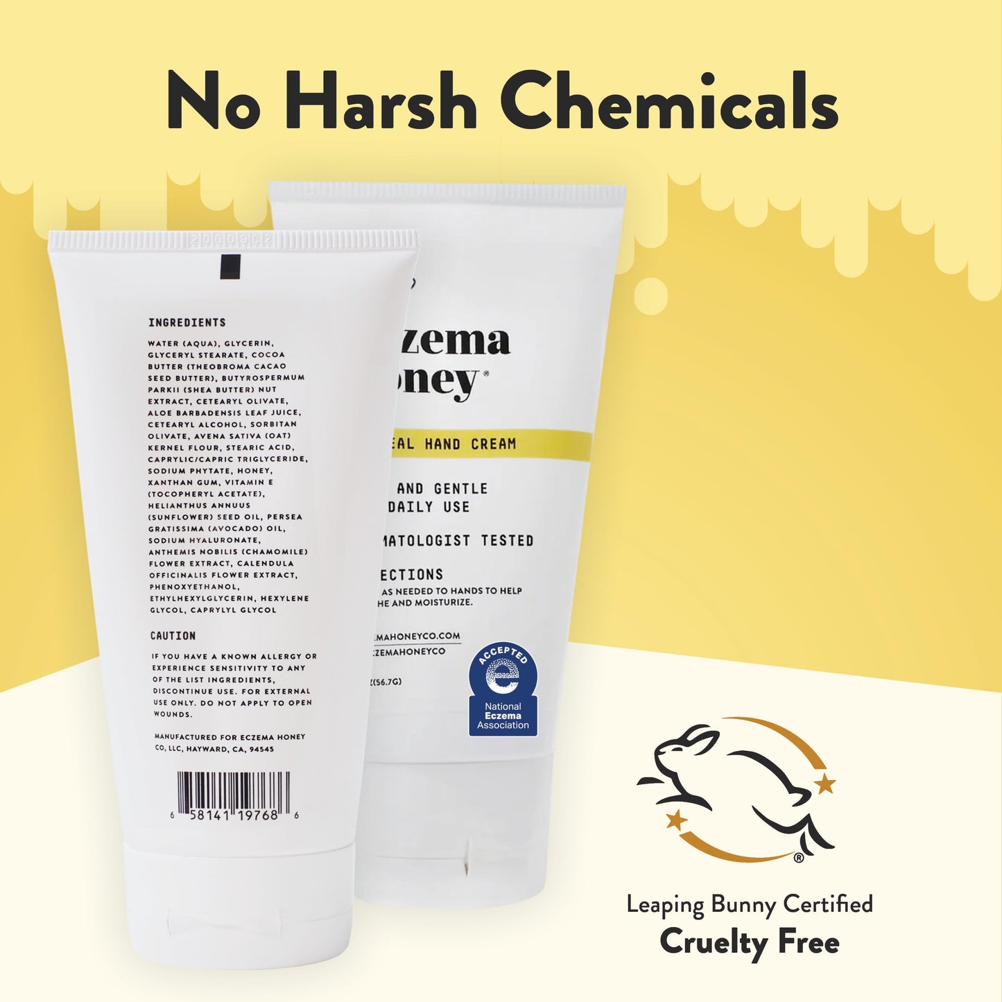 ECZEMA HONEY Oatmeal Hand Cream – Natural Eczema Relief for Dry, Itchy Hands (2 oz)