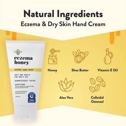 ECZEMA HONEY Oatmeal Hand Cream – Natural Eczema Relief for Dry, Itchy Hands (2 oz)