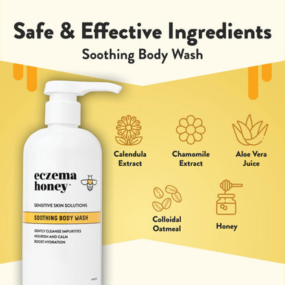 ECZEMA HONEY Soothing Body Wash — Gentle Eczema & Sensitive Skin Shower Gel (13 Oz)