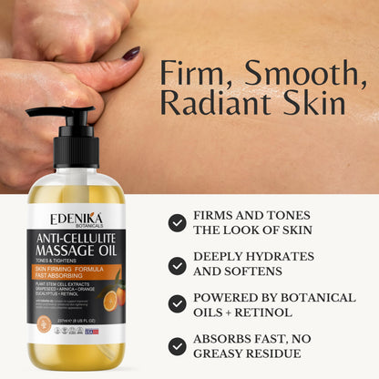 Edenika Botanicals Anti-Cellulite Massage Oil – Skin Firming & Hydration