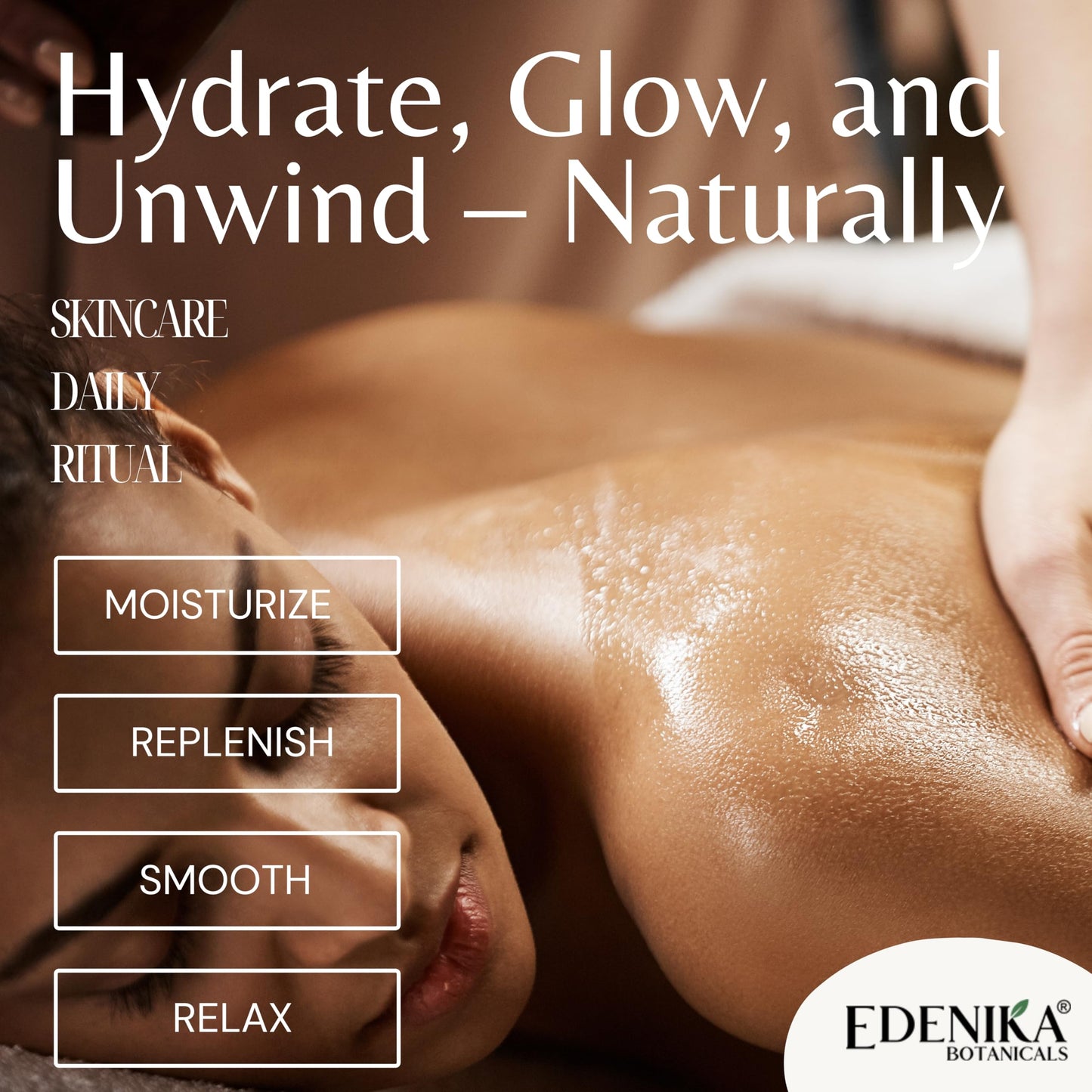 Edenika Botanicals Tropical Coconut Massage Oil – For Massage Therapy & Relaxation (2-Pack)