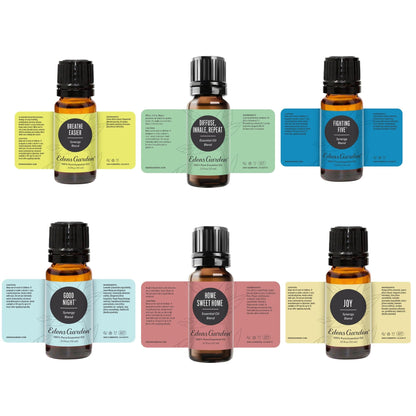 Edens Garden 6-Pack Essential Oil Blends – 100% Pure Therapeutic Grade, Undiluted (10 ml each) – Fighting Five, Good Night & Joy