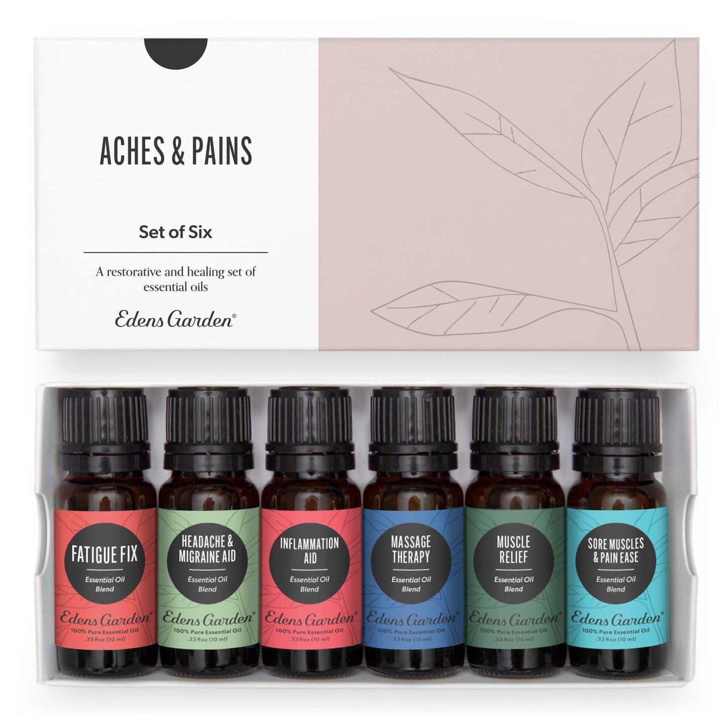 Edens Garden Aches & Pains 6 Set – 10 ml Therapeutic Essential Oils (6 Pack)
