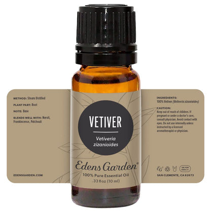 Edens Garden Vetiver Essential Oil – 100% Pure Premium Grade (10 ml)