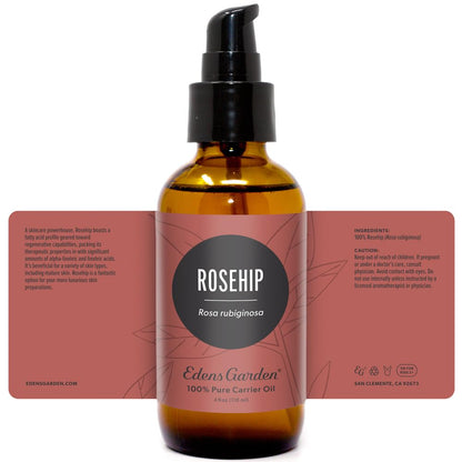 Edens Garden Rosehip Carrier Oil – 100% Pure, Premium Cold-Pressed & Hexane Free | 118 ml (4 fl oz)