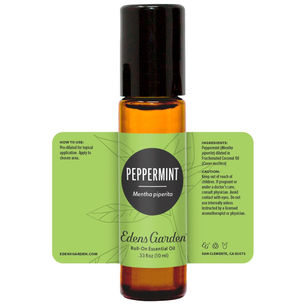 Edens Garden Peppermint Essential Oil Roll-On - 100% Pure 10 ml