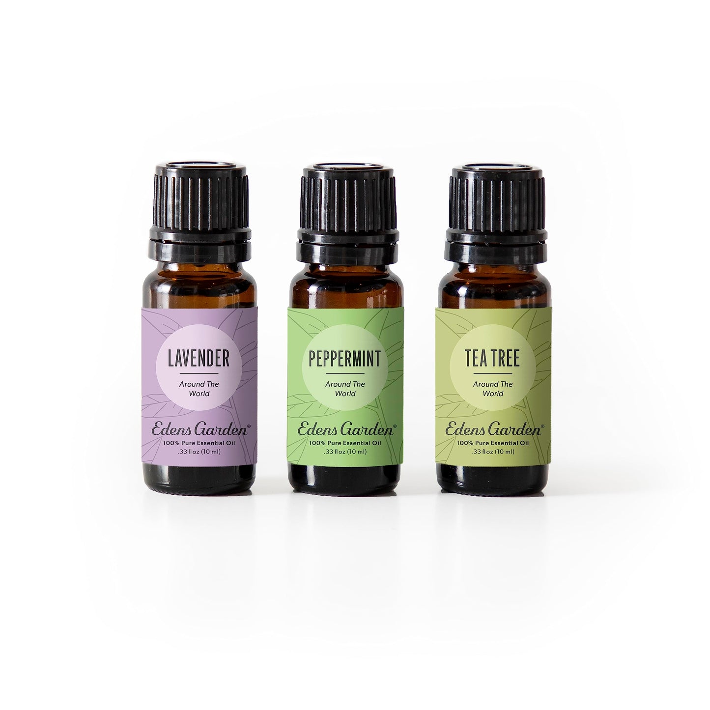 Edens Garden Around The World 3 Set – 3 Pack Lavender, Peppermint & Tea Tree Oils – No Fragrance & Undiluted, 100% Pure Therapeutic Grade (10 ml each)