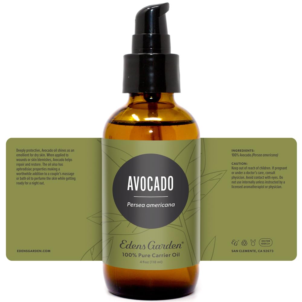 Edens Garden Avocado Carrier Oil – 118 ml | 100% Pure Cold-Pressed Hexane-Free