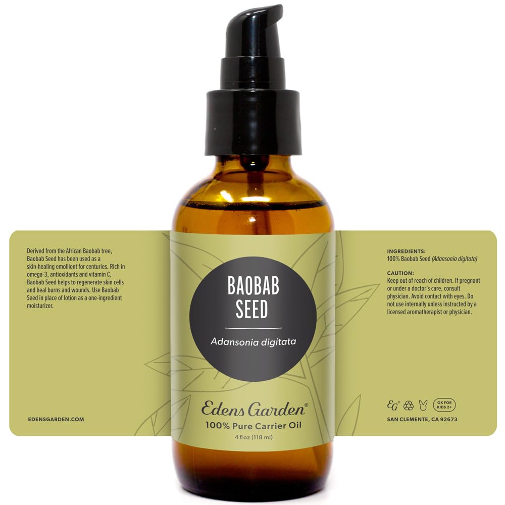 Edens Garden Baobab Seed Carrier Oil – 100% Pure, Cold-Pressed, Hexane-Free | 118 ml