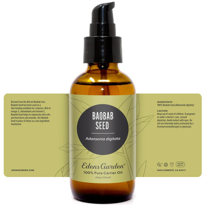 Edens Garden Baobab Seed Carrier Oil – 100% Pure, Cold-Pressed, Hexane-Free | 118 ml