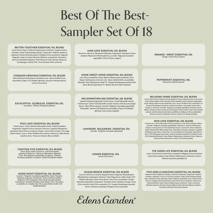 Edens Garden Best of the Best 18-Oil Sampler Set – 100% Pure Therapeutic Grade
