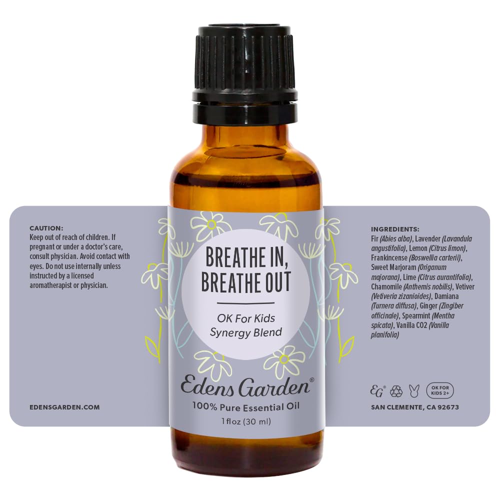 Edens Garden Breathe In, Breathe Out Essential Oil Blend – 30 ml (1 fl oz) | 100% Pure Premium Grade