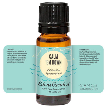 Edens Garden Calm 'Em Down – Kid-Safe Essential Oil Blend, 10 ml (100% Pure Therapeutic Grade)