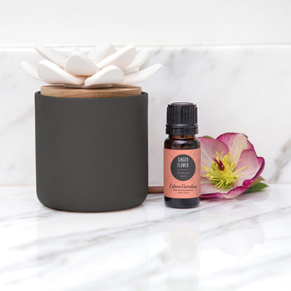 Edens Garden Charcoal Ceramic Bloom Diffuser – Passive Wick Aromatherapy