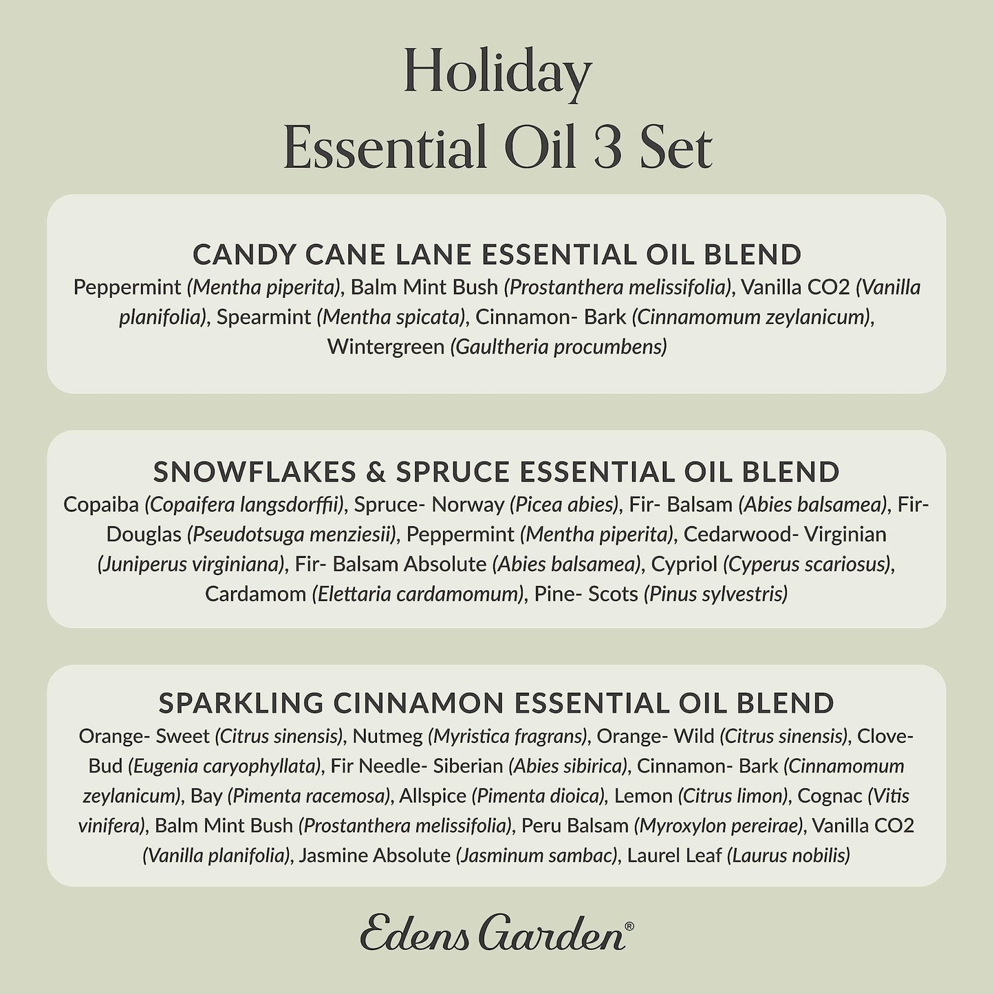 Edens Garden Christmas 3-Pack Essential Oil Blends – 100% Pure Therapeutic Grade